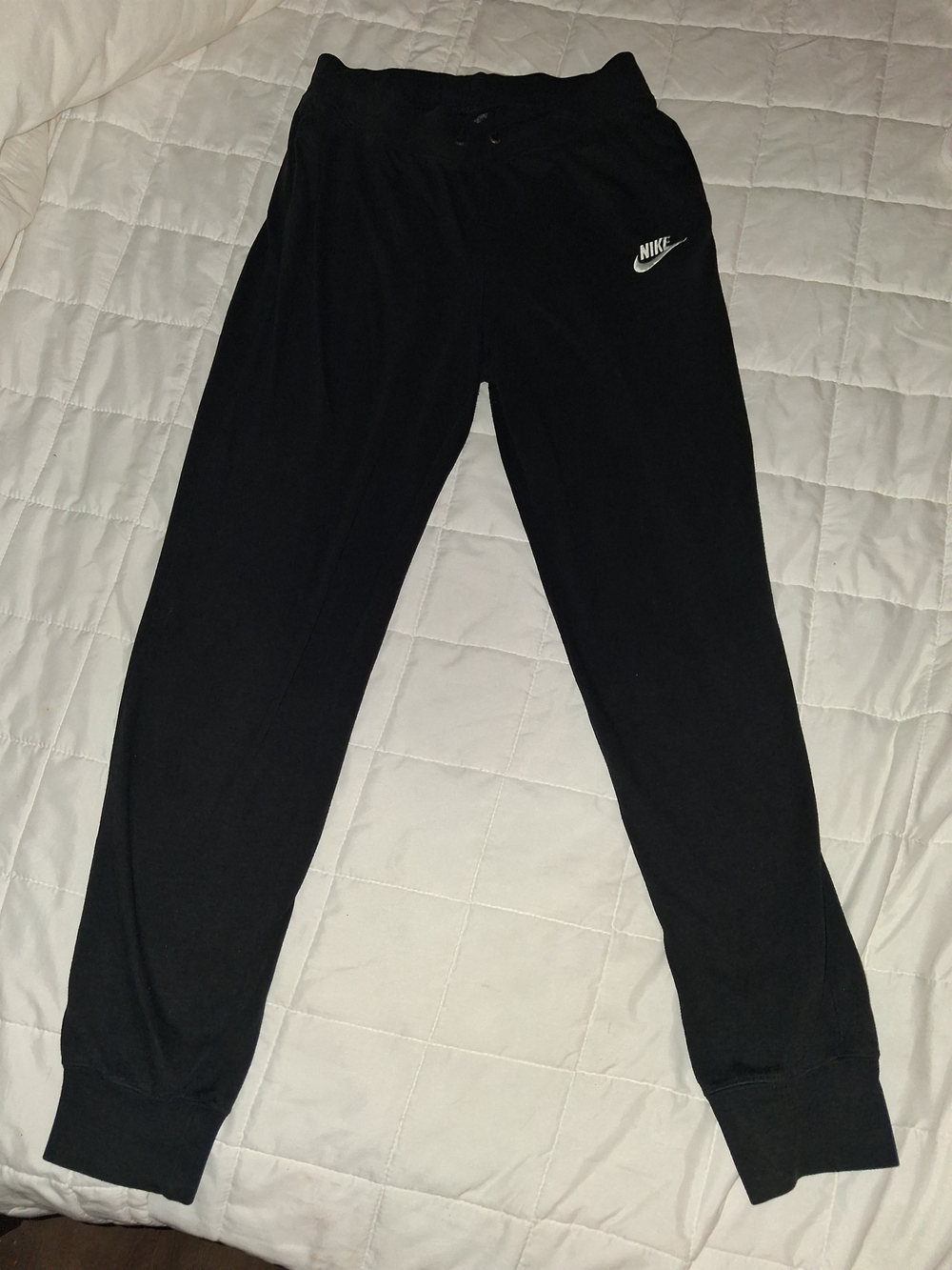 Nike Black Jogger Sweatpants with White Swoosh